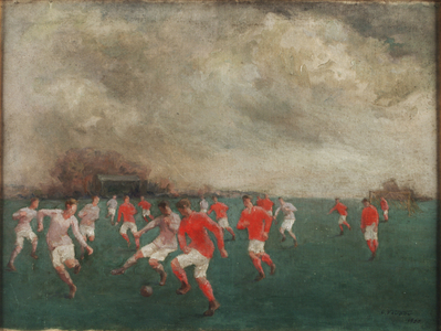A Soccer Match, 1920 (oil on canvas)