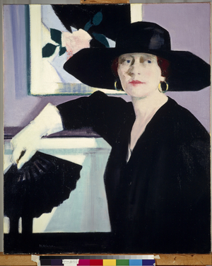 Portrait of a Lady in Black, c.1921 (oil on canvas)