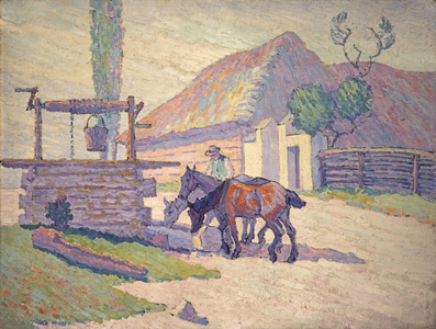 Well at Mydlow, Poland (No.2), 1922 (oil on canvas)