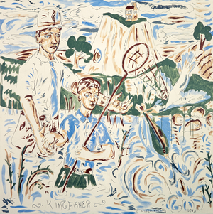 Kingfisher, 1987 (acrylic and felt-tip pen on canvas)