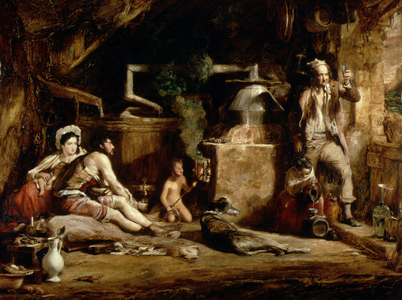 The Irish Whiskey Still, 1840 (oil on panel)