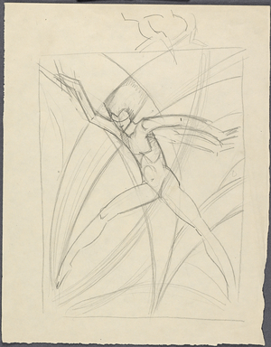 Leaping figure, 1929-32 (pencil on paper)