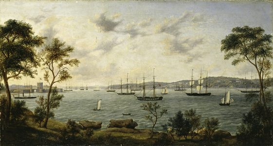 Sydney Harbour, 1855 (oil on canvas on composition board)