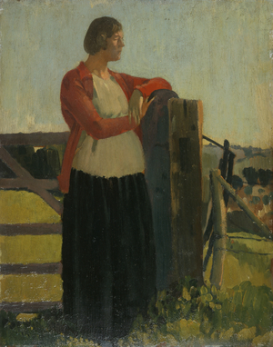 Lyndra, Sunset, Aldbourne (oil on panel)