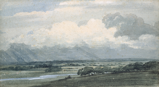 Landscape with stormy sky, c.1800 (w/c & bodycolour on paper)