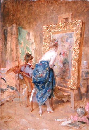 The Artist's Model (oil on panel)