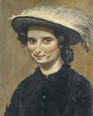 Dorelia McNeill in a feathered hat (oil on canvas)