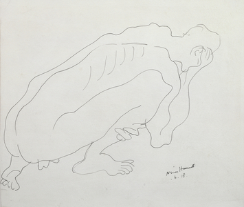 Study of Roger Fry (1866-1934), 1918 (pen & ink on paper)