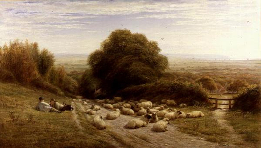 The Sunny Side of a Shepherd's Life - Near Eastbourne, 1873