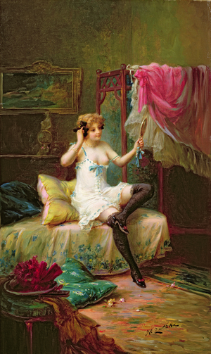 A Girl looking in a Mirror