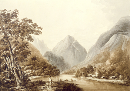 A View in Oheitepeha Bay in the Island of Otaheite, from 'Views in the South Seas', pub. 1791 (etching)