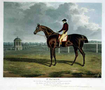'St. Patrick', the Winner of the Great St. Leger at Doncaster, 1820, engraved by Thomas Sutherland (b.c.1785), pub. by W. Sheardown & Son (aquatint)