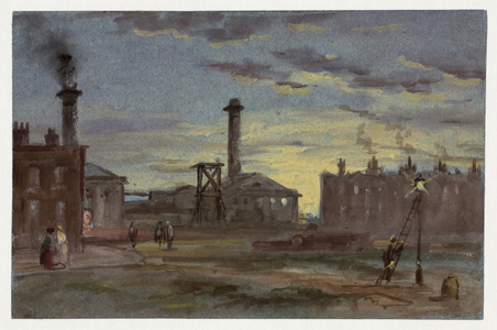Gasworks at Sunset, c.1850 (gouache on paper)