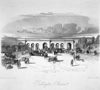 Paddington Station, London, 1846 (litho)