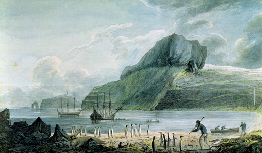 A view of Christmas Harbour in Kerguelen's Land, 1781-4 (w/c)