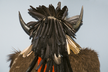 Buffalo and feather headdress (mixed media)