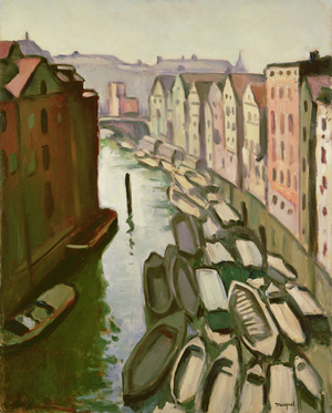 The Docks at Hamburg, 1909 (oil on canvas)