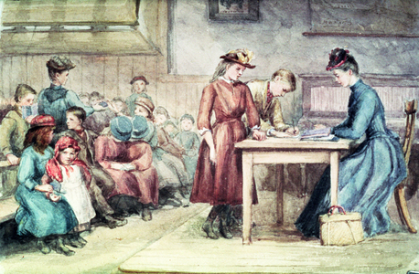 The Classroom, c.1880 (w/c on paper)
