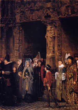 Leaving Church in the Fifteenth Century, 1864 (oil on canvas)