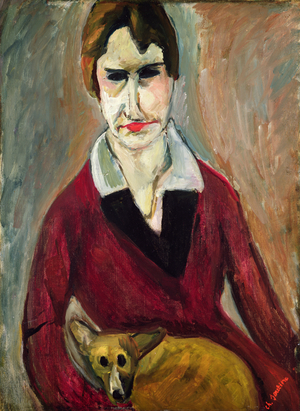 Woman with a Dog, c.1917-18 (oil on canvas)