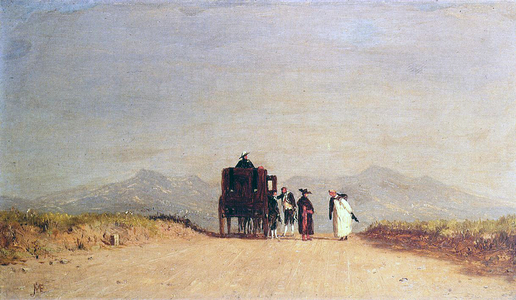 Travellers' Halt in the Roman Campagna, c.1868 (oil on canvas)
