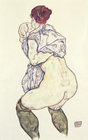 Woman Undressing, 1917 (oil on paper)