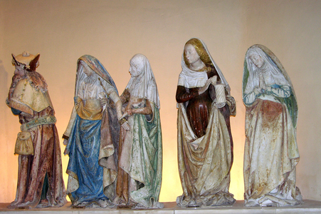 The Entombment, 1490 (painted stone) (detail)