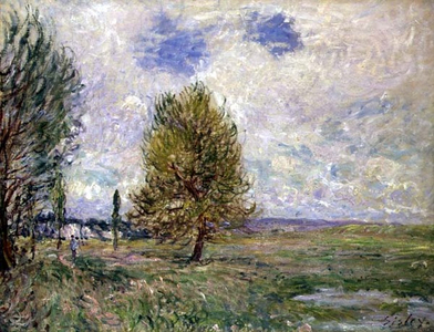 Plain at Veneux (oil on canvas)