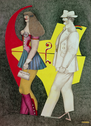 Two, 1969 (crayon & pencil on paper)