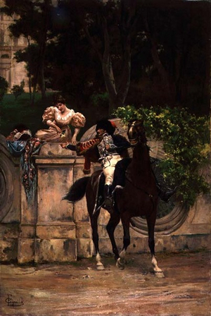 A Stolen Rose (oil on canvas)