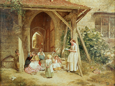 Playing at Schools, 1857 (oil on panel)