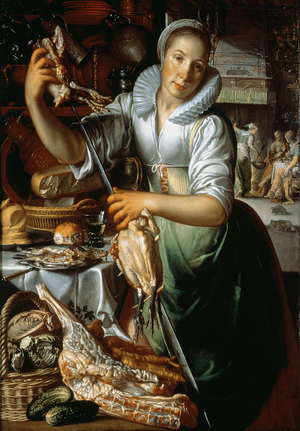 The Kitchen Maid (with Christ, Mary and Martha) c.1620-25 (oil on canvas)