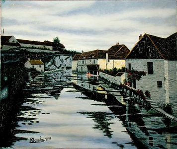 The Canal (oil on canvas)