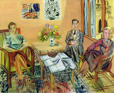 Three Seated Figures, 1945 (oil on canvas)