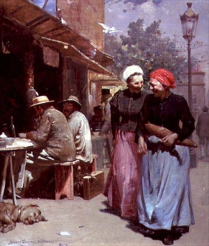 Parisian Market, 1896 (oil on canvas)