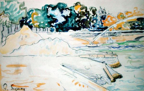 The Seine at Paris (w/c on paper)