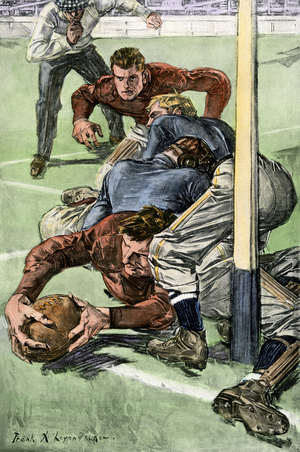 Match inter lycee, circa 1900. Point by Touchdown (landing).
