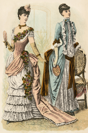 Godey's ladies' fashions, 1880s.