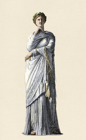 Ceres, Roman goddess of agriculture and fertility - Statue of Ceres, ancient Roman goddess of agriculture and fertility. Digitally colored engraving of a 19th-century illustration