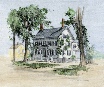 house where Harriet Beecher Stowe wrote Uncle Tom's Cabin, 19th century (engraving)