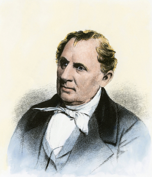 Portrait of James Fenimore Cooper (1789-1851) American writer - Engraving colorisee 19th century - (American author James Fenimore Cooper - Hand-colored engraving of a 19th-century portrait)