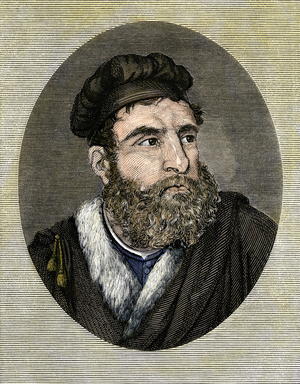 Portrait of Marco Polo, 19th century (engraving)