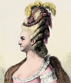 Portrait of Marie Antoinette (1755-1793), Queen of France. Lithograph 19th century, based on an illustration by L. F. Wartell.