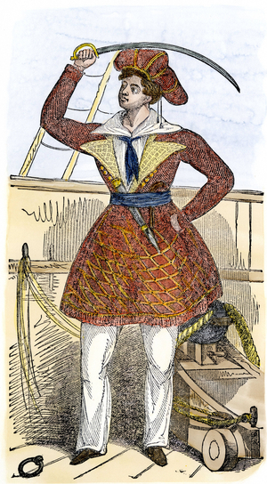 Alwilda (Alvilda), Scandinavian pirate woman. Between the 8th and 12th century. Engraving of the 19th century.