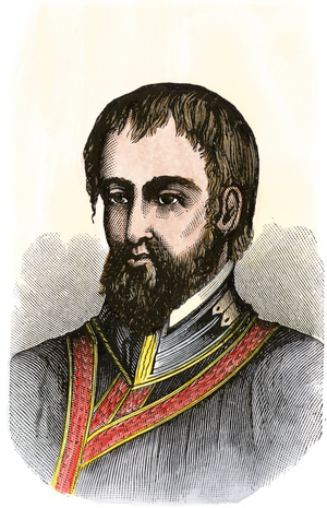 Portrait of Hernando de Soto (1496-1542) Spanish explorer and companion of Pizarro during the conquest of Peru.
