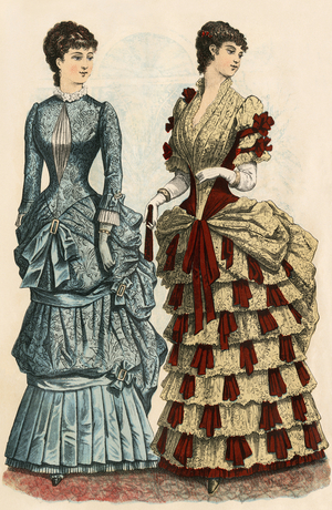 Godey's ladies' fashions, 1880s.