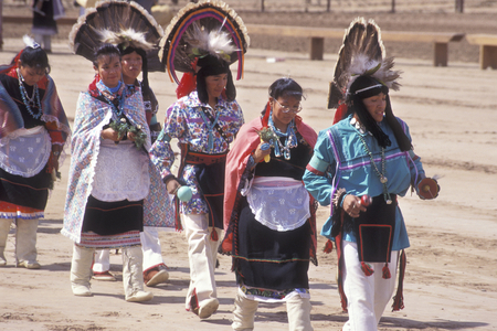 Hopi corn dancers performing at the Intertribal Indian Ceremonials in Gallup, New Mexico.