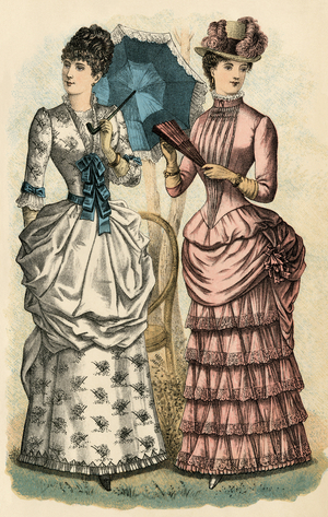 Godey's ladies' fashions, 1880s.