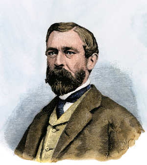 Portrait of Richard Taylor (1826-1879), General Confedere during the Secession War (American Civil War, 1861-1865). Lithograph of an illustration around 1870.