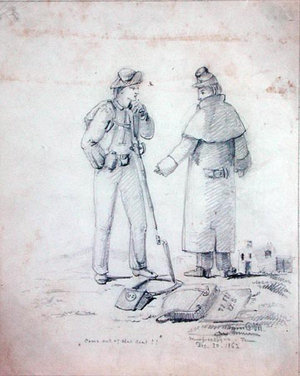 'Come out of that coat', 1862 (pencil on paper)